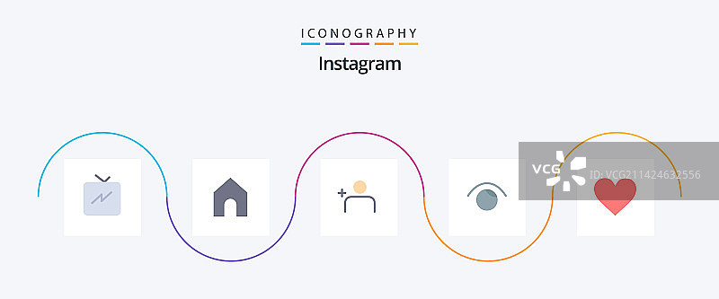 Instagram扁平风格界面图标包图片素材