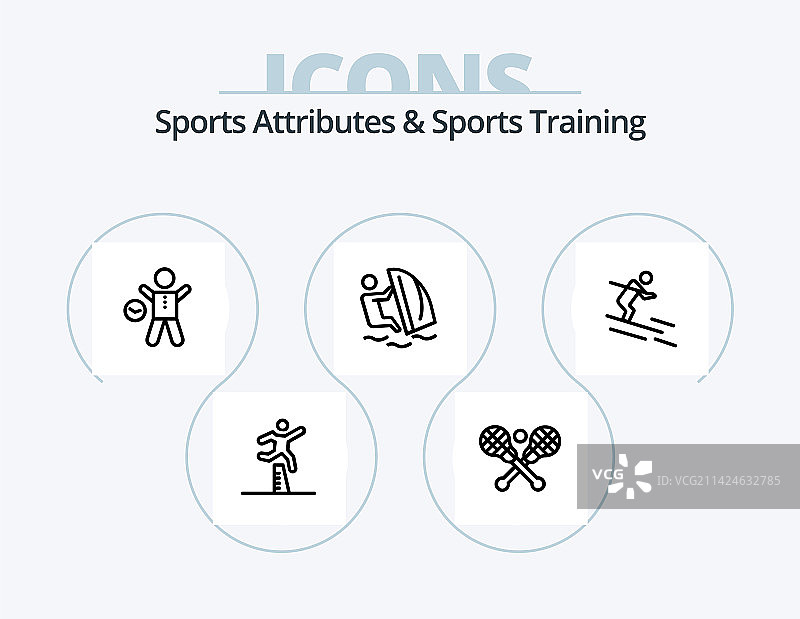 体育属性与体育培训线性图标图片素材