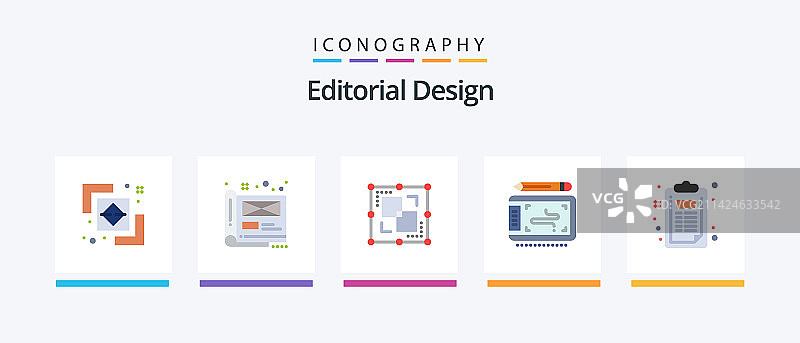 社论设计扁平5图标包图片素材