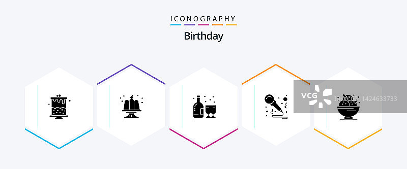 25个生日字形图标包（含冰淇淋）图片素材
