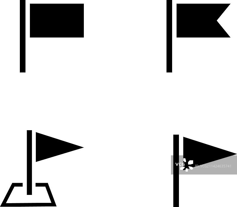潮流风格的挥舞旗帜图标集图片素材