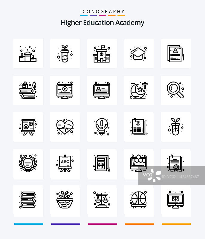 创意学院25个轮廓图标包图片素材