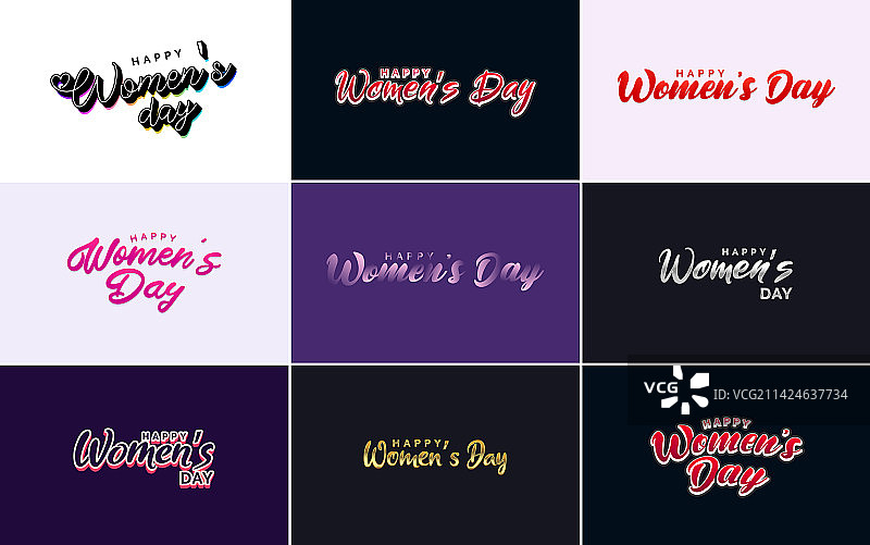 粉色妇女节快乐排版设计图片素材