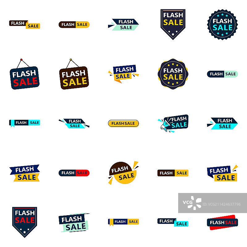 快闪促销包中的25个动态设计图片素材