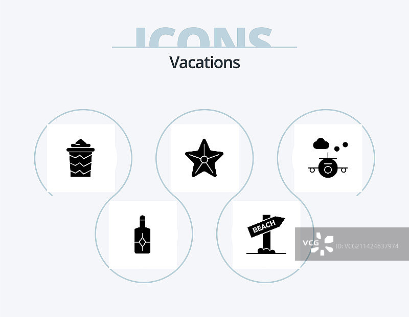 假期主题轮廓图标包，含星星元素图片素材