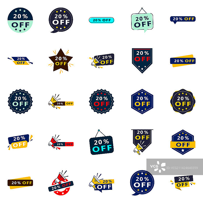 25个独特的20%折扣促销banner图片素材