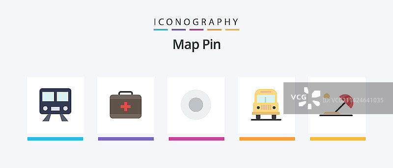 含假日酒店的扁平地图图钉5图标包图片素材