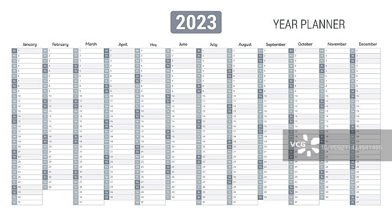 2023年度计划墙壁日历图片素材