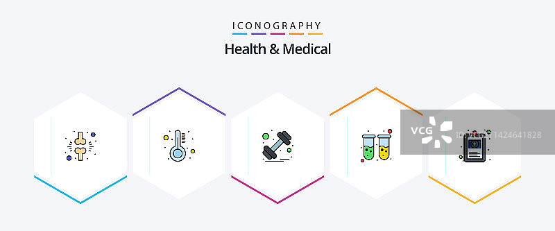 25个健康医疗线性图标图片素材