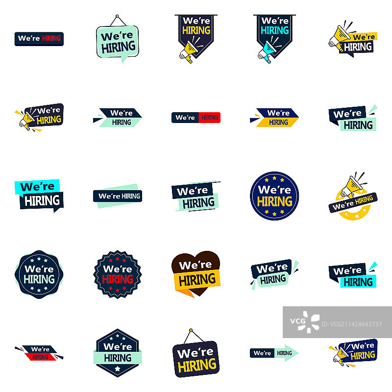 25个招聘图形宣传素材图片素材