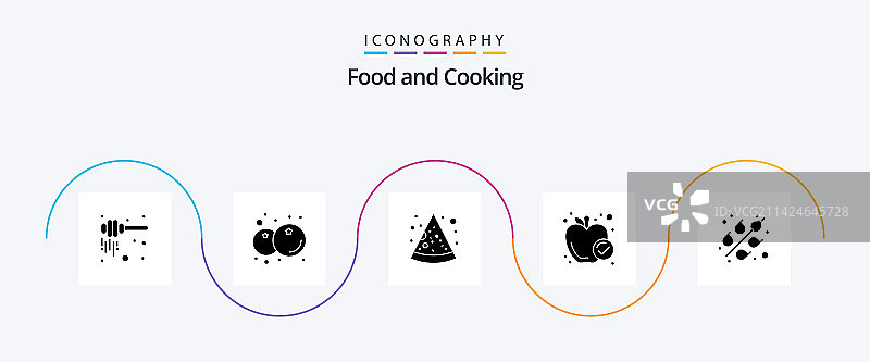 包含小麦谷物的食物Glyph 5图标包图片素材