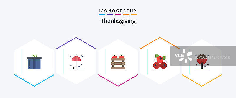 25个感恩节扁平图标图片素材