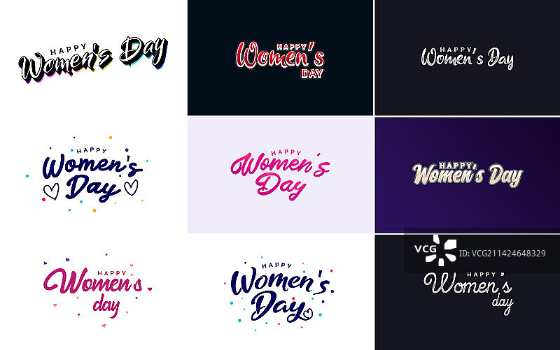 一套带有国际妇女节标志的卡片图片素材