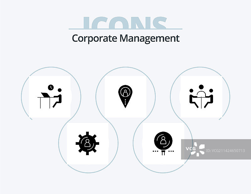 企业管理图标包5个图标图片素材