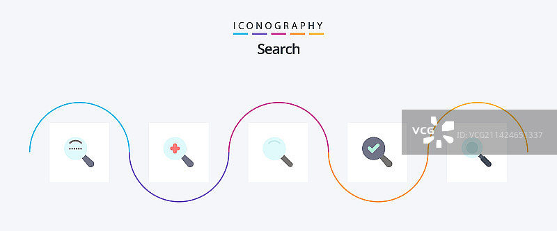 搜索扁平5图标包（包含UI查找搜索）图片素材
