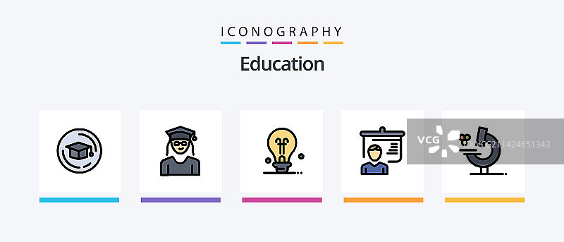 教育线性填充5图标包图片素材