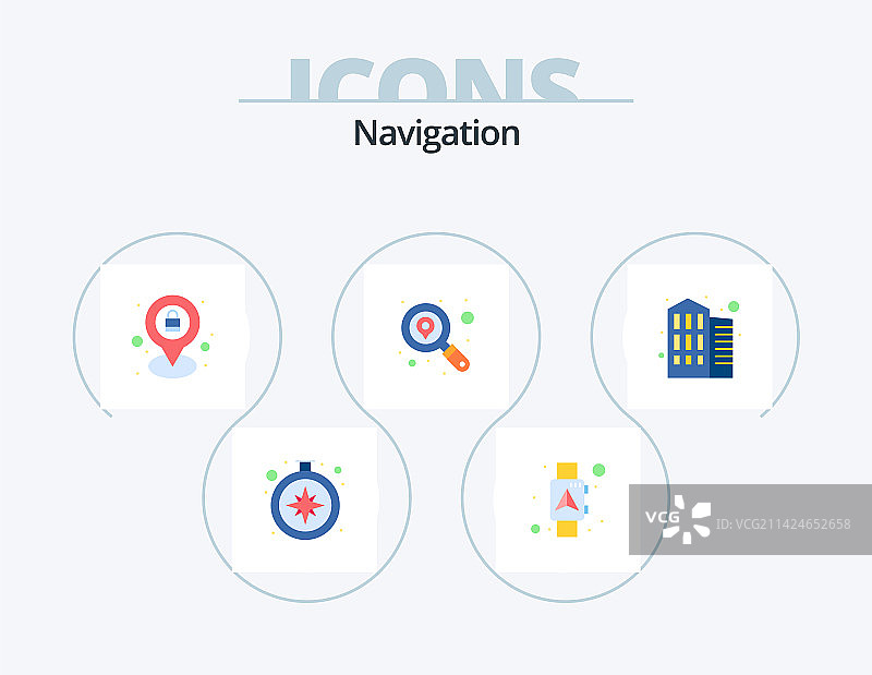 扁平风格导航图标包（建筑设计）图片素材