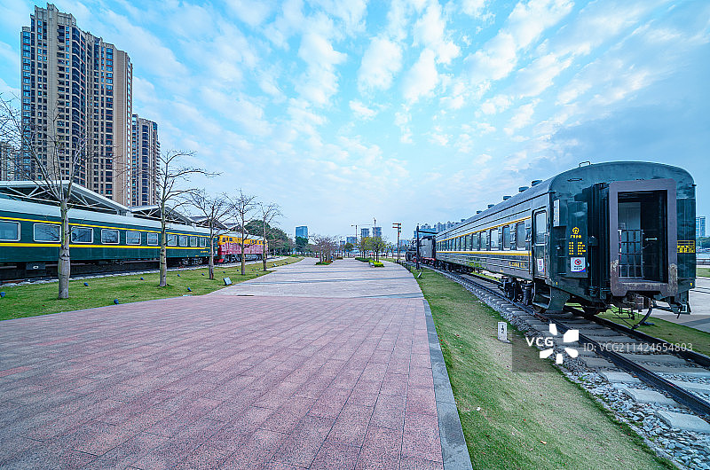 广州铁路博物馆列车广场老式火车客车图片素材