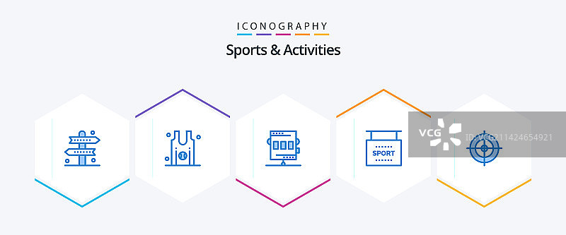 运动与活动蓝色图标包（25个）图片素材