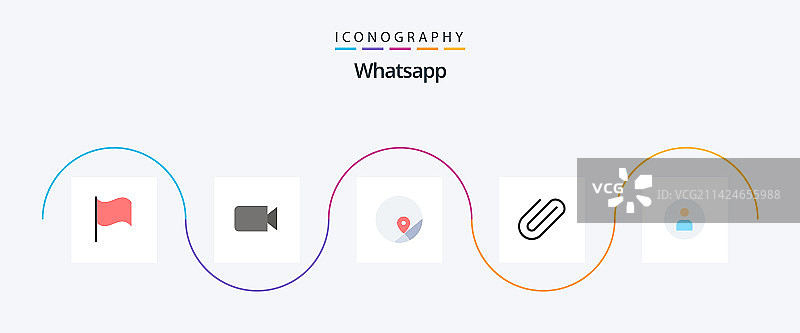 WhatsApp扁平风格5图标包，包含基础男人地图图片素材