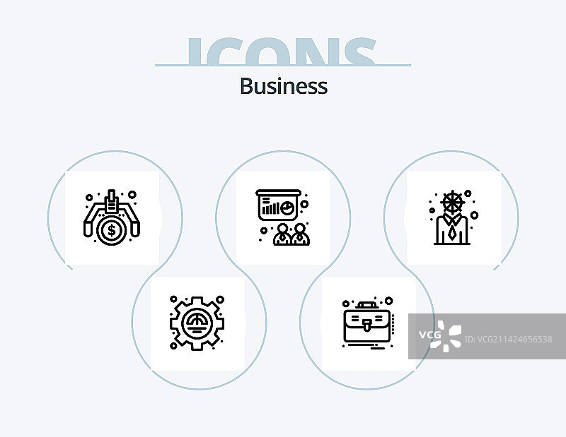 商业线条图标包5图标设计团队技能图片素材
