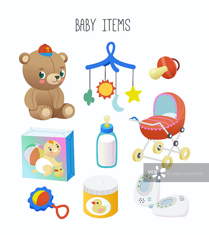 婴儿用品和补给品合集图片素材