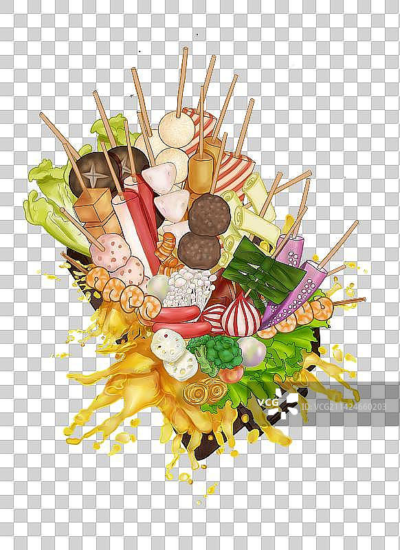 汤汁四溅丰盛的一锅麻辣烫关东煮 美食广告素材图片素材