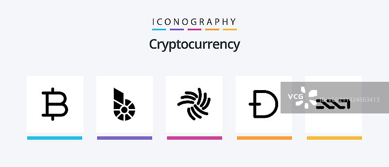加密货币标志符号5图标包，包含加密货币图片素材