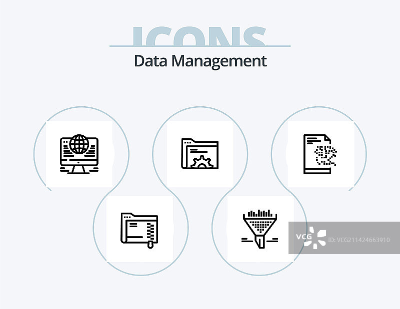 数据管理线性图标包5图标设计数据图片素材
