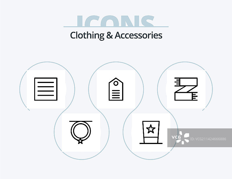 服装和配饰线性图标包5图片素材
