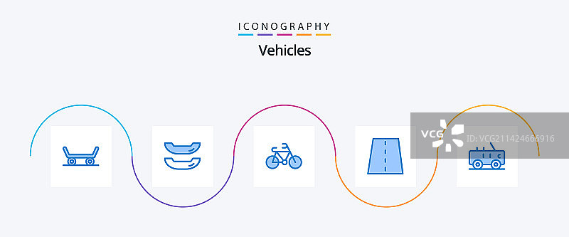 蓝色车辆5图标包图片素材