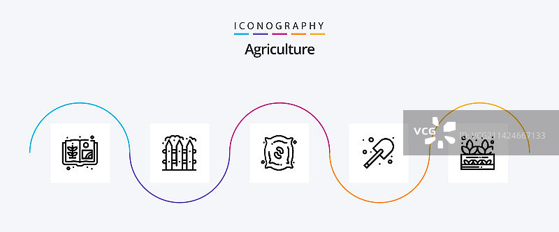 包含自然的农业线条图标图片素材