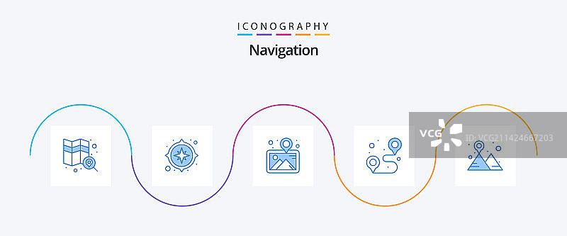 蓝色导航定位图标包图片素材