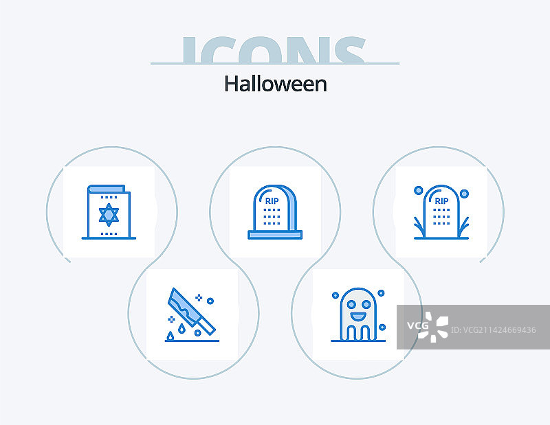 万圣节蓝色图标包墓地设计图片素材