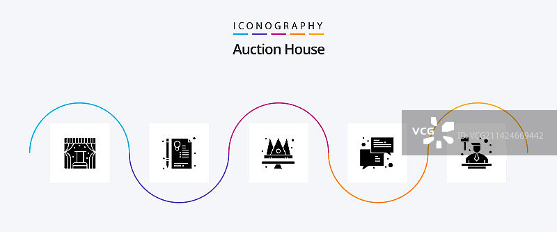 拍卖标志符号图标包，包含拍卖图片素材