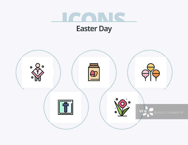 复活节线条填充5图标设计图片素材