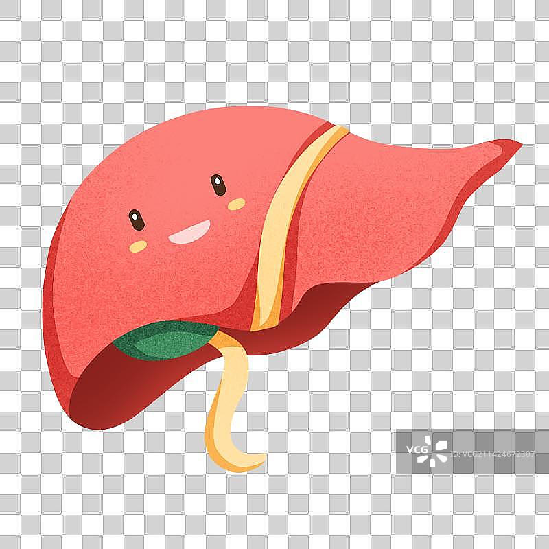 卡通健康肝脏元素图片素材