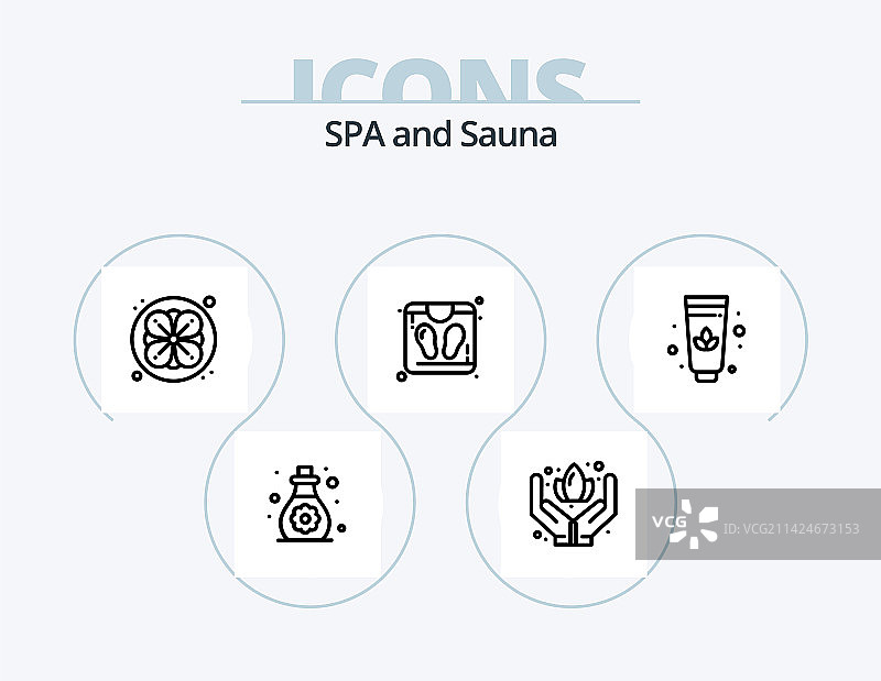 桑拿线条图标合集：肥皂、莲花等5款设计图片素材