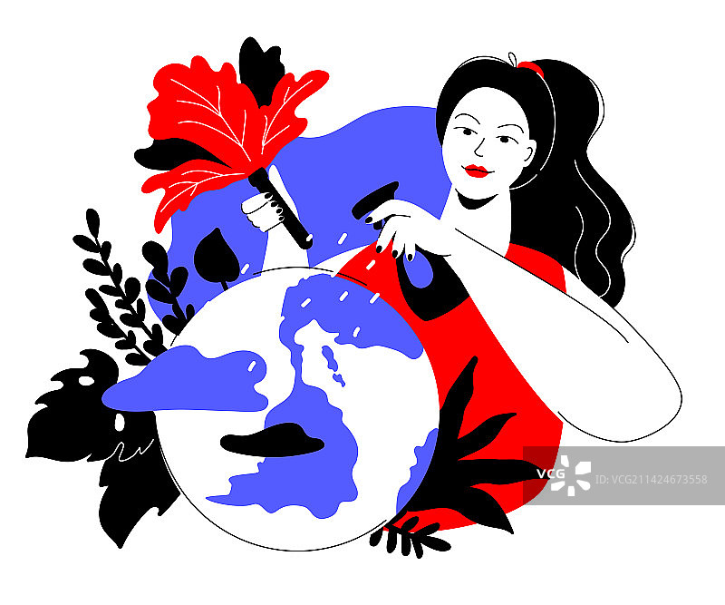 呵护您的家园（彩色扁平设计）图片素材