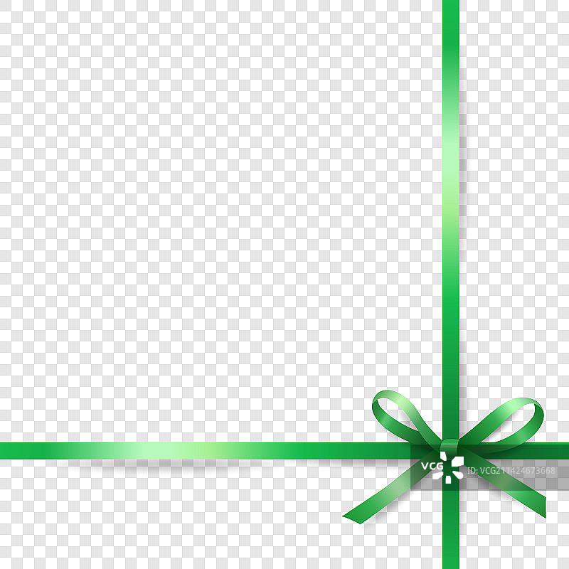 3D绿色礼品彩带和蝴蝶结图片素材