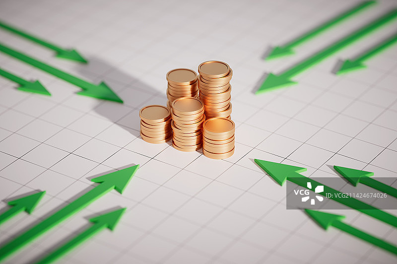 3D渲染的金融概念题材图片素材