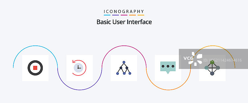 基础扁平风格社交图标包图片素材