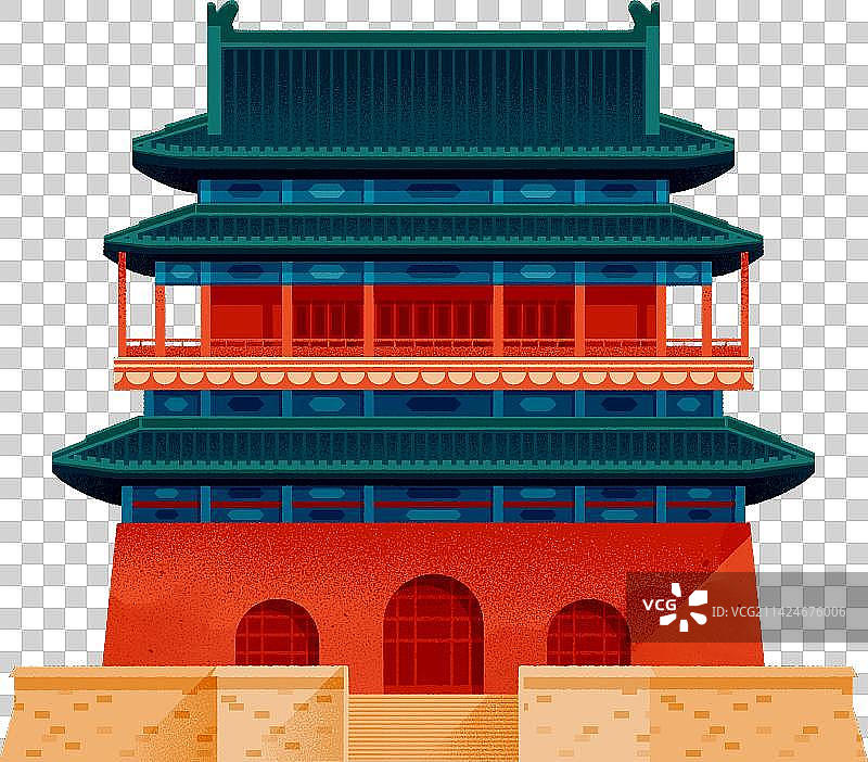 北京鼓楼-中国的城市钟鼓楼系列-古典建筑系列图片素材
