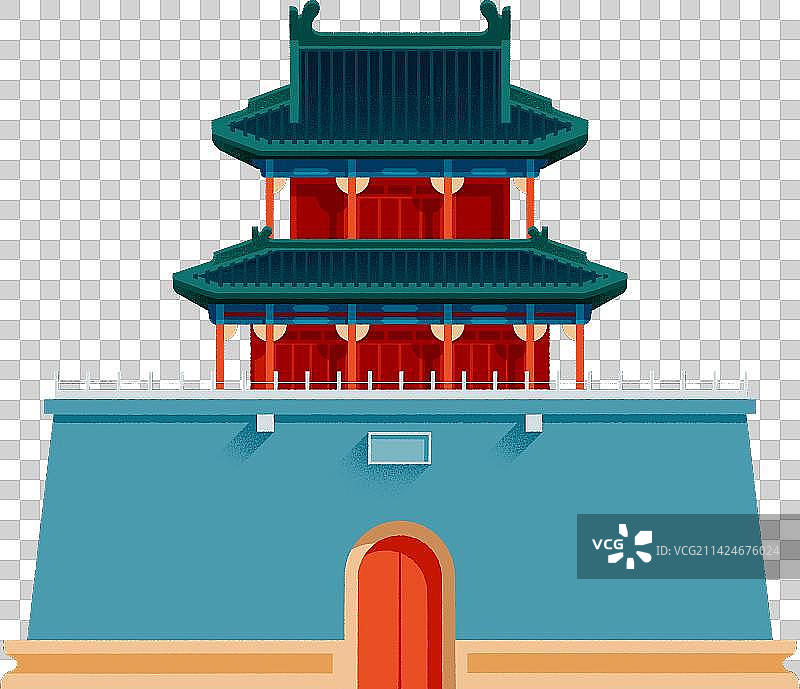 天津鼓楼-中国城市钟鼓楼系列-古典建筑系列图片素材