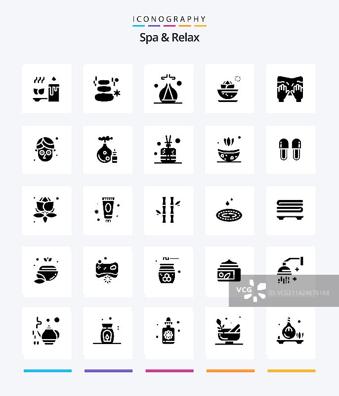 创意水疗与放松黑色图标图片素材