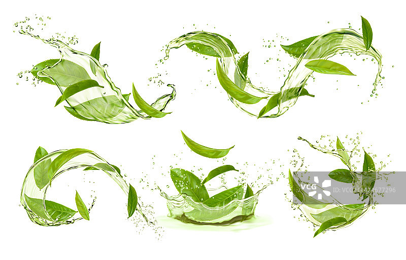 茶叶飞溅透明素材图片素材