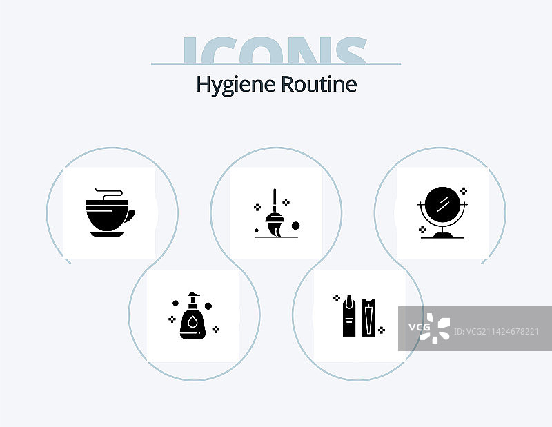 卫生习惯字形图标包设计图片素材