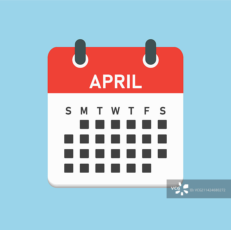 四月日历图标页面模板图片素材