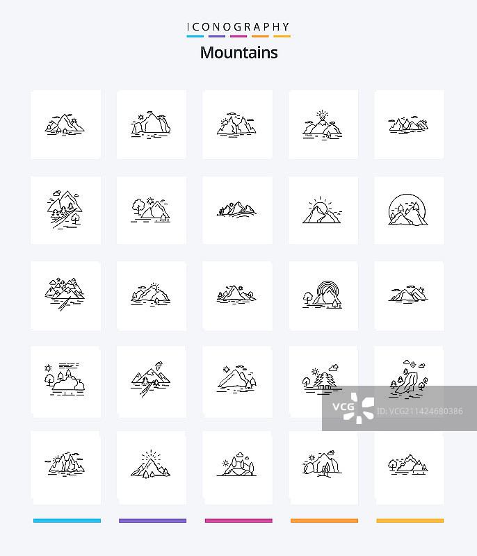 创意山脉轮廓图标包图片素材