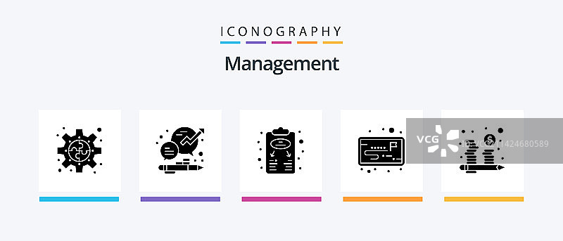 包含工作流程的管理标志符号5图标包图片素材